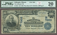 Gillespie, IL, 1902PB $10, Charter #7903, Gillespie National Bank, VF, PMG-20